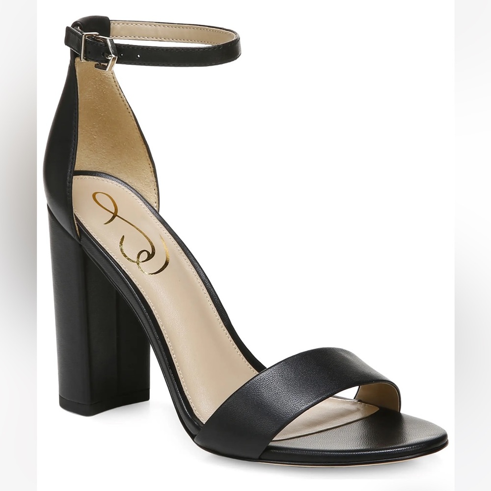 Sam Edelman Yaro Heeled Sandal Black Leather Women’s Size 7